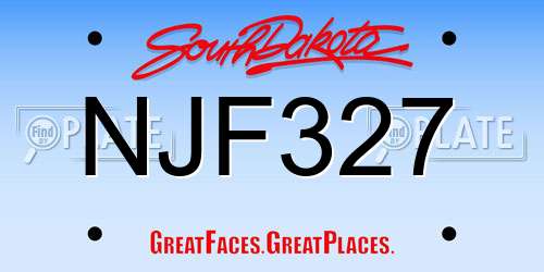 NJF327 South Dakota License Plate