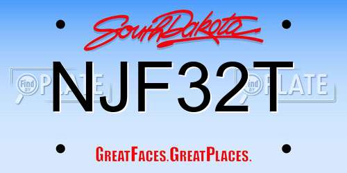 NJF32T South Dakota License Plate