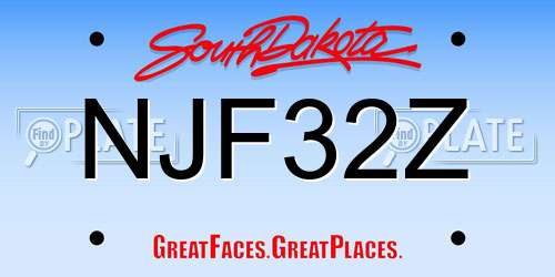 NJF32Z South Dakota License Plate