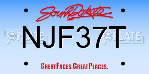 NJF37T South Dakota License Plate
