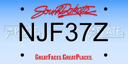 NJF37Z South Dakota License Plate