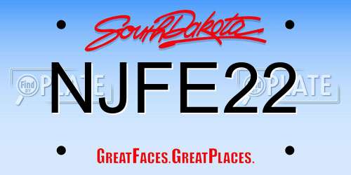 NJFE22 South Dakota License Plate