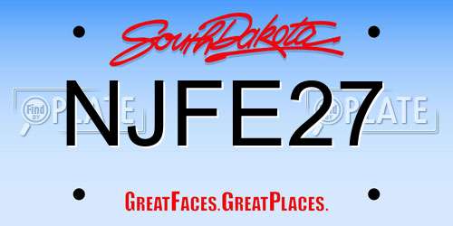NJFE27 South Dakota License Plate