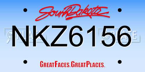 NKZ6156 South Dakota License Plate