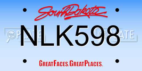 NLK598 South Dakota License Plate
