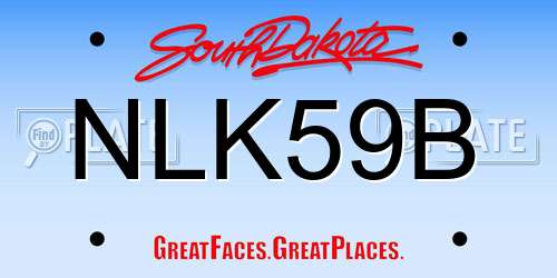 NLK59B South Dakota License Plate