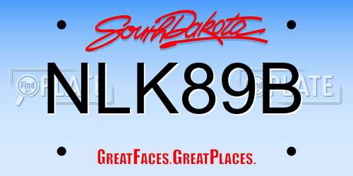 NLK89B South Dakota License Plate