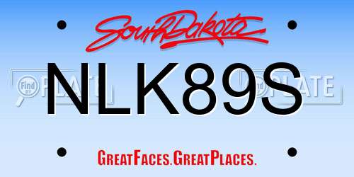 NLK89S South Dakota License Plate