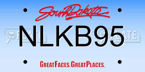 NLKB95 South Dakota License Plate