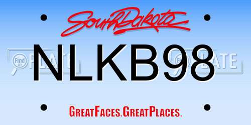 NLKB98 South Dakota License Plate