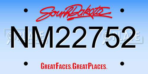 NM22752 South Dakota License Plate
