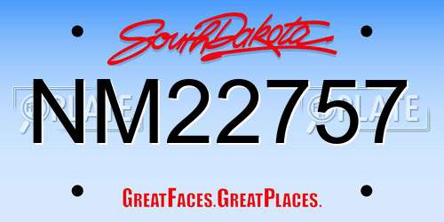 NM22757 South Dakota License Plate