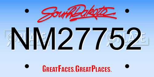 NM27752 South Dakota License Plate