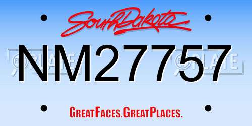 NM27757 South Dakota License Plate