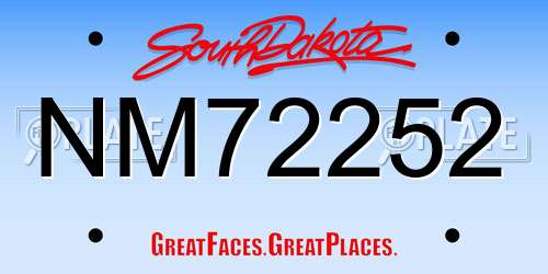 NM72252 South Dakota License Plate