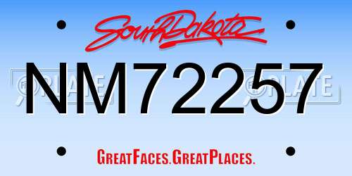 NM72257 South Dakota License Plate
