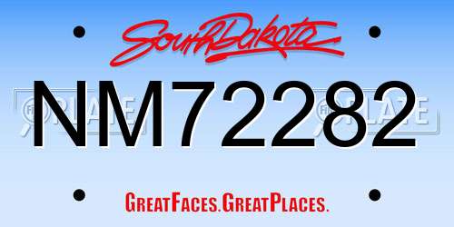 NM72282 South Dakota License Plate