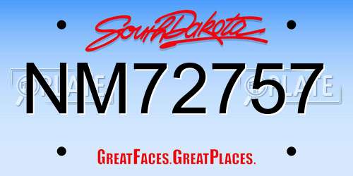 NM72757 South Dakota License Plate