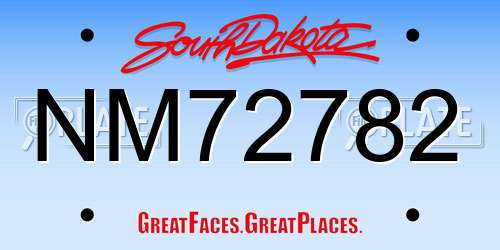 NM72782 South Dakota License Plate