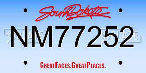 NM77252 South Dakota License Plate