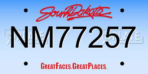 NM77257 South Dakota License Plate