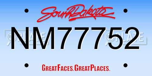 NM77752 South Dakota License Plate