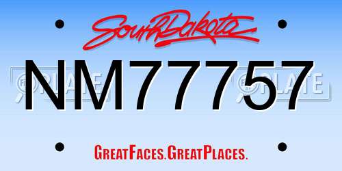 NM77757 South Dakota License Plate