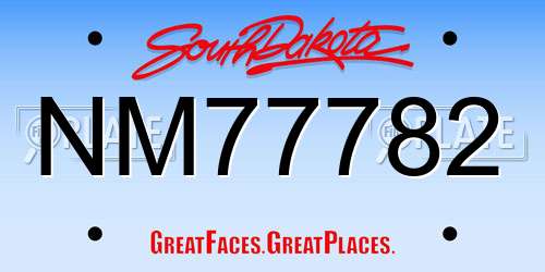 NM77782 South Dakota License Plate