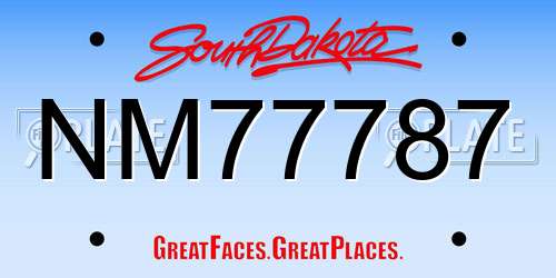 NM77787 South Dakota License Plate