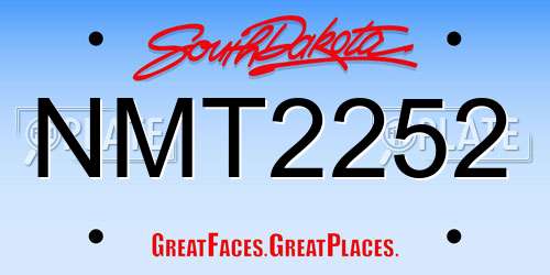 NMT2252 South Dakota License Plate