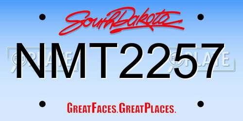 NMT2257 South Dakota License Plate