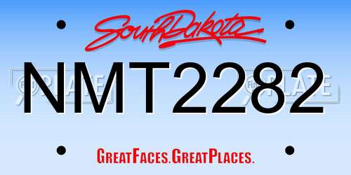 NMT2282 South Dakota License Plate