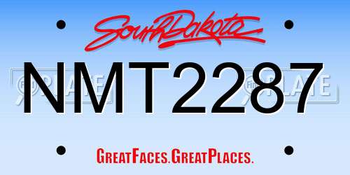 NMT2287 South Dakota License Plate