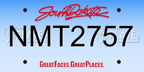 NMT2757 South Dakota License Plate