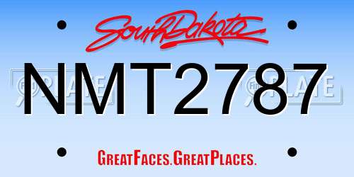 NMT2787 South Dakota License Plate