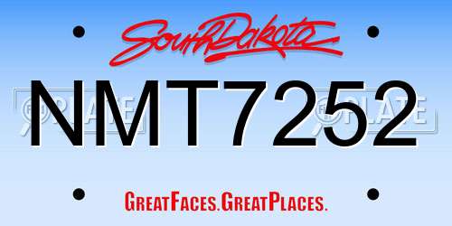 NMT7252 South Dakota License Plate