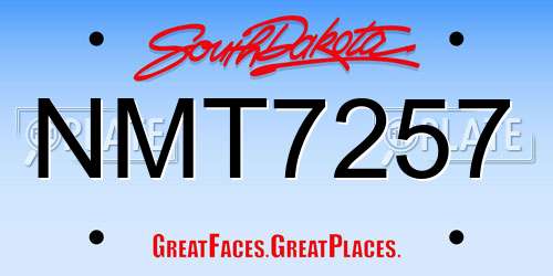 NMT7257 South Dakota License Plate