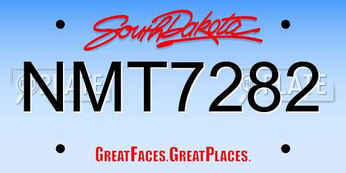 NMT7282 South Dakota License Plate