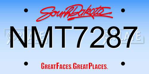NMT7287 South Dakota License Plate