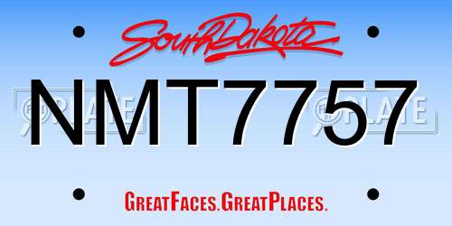 NMT7757 South Dakota License Plate