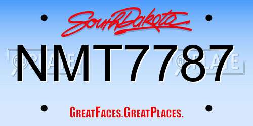 NMT7787 South Dakota License Plate