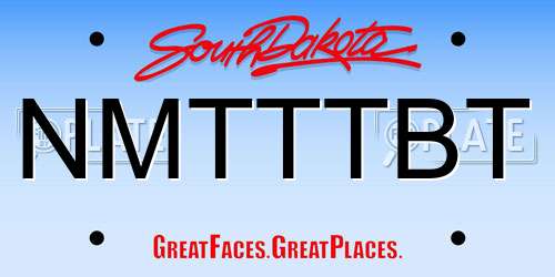 NMTTTBT South Dakota License Plate