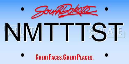 NMTTTST South Dakota License Plate