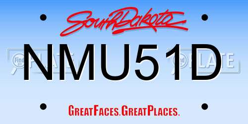 NMU51D South Dakota License Plate