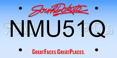 NMU51Q South Dakota License Plate