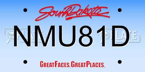 NMU81D South Dakota License Plate