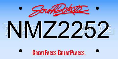 NMZ2252 South Dakota License Plate