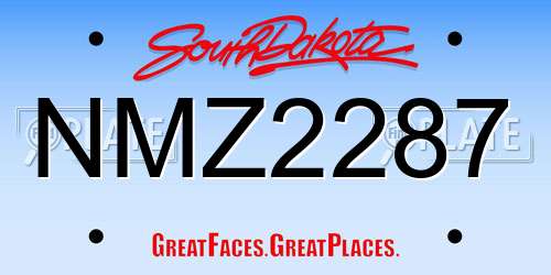 NMZ2287 South Dakota License Plate