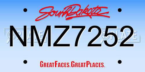 NMZ7252 South Dakota License Plate