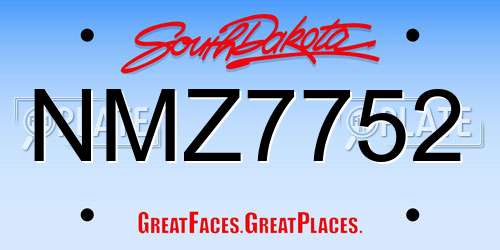NMZ7752 South Dakota License Plate